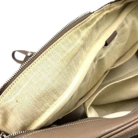 Hermes Victoria 35 □L Engraved Leather Gray-beige Handbag Silver - Picture 12 of 15